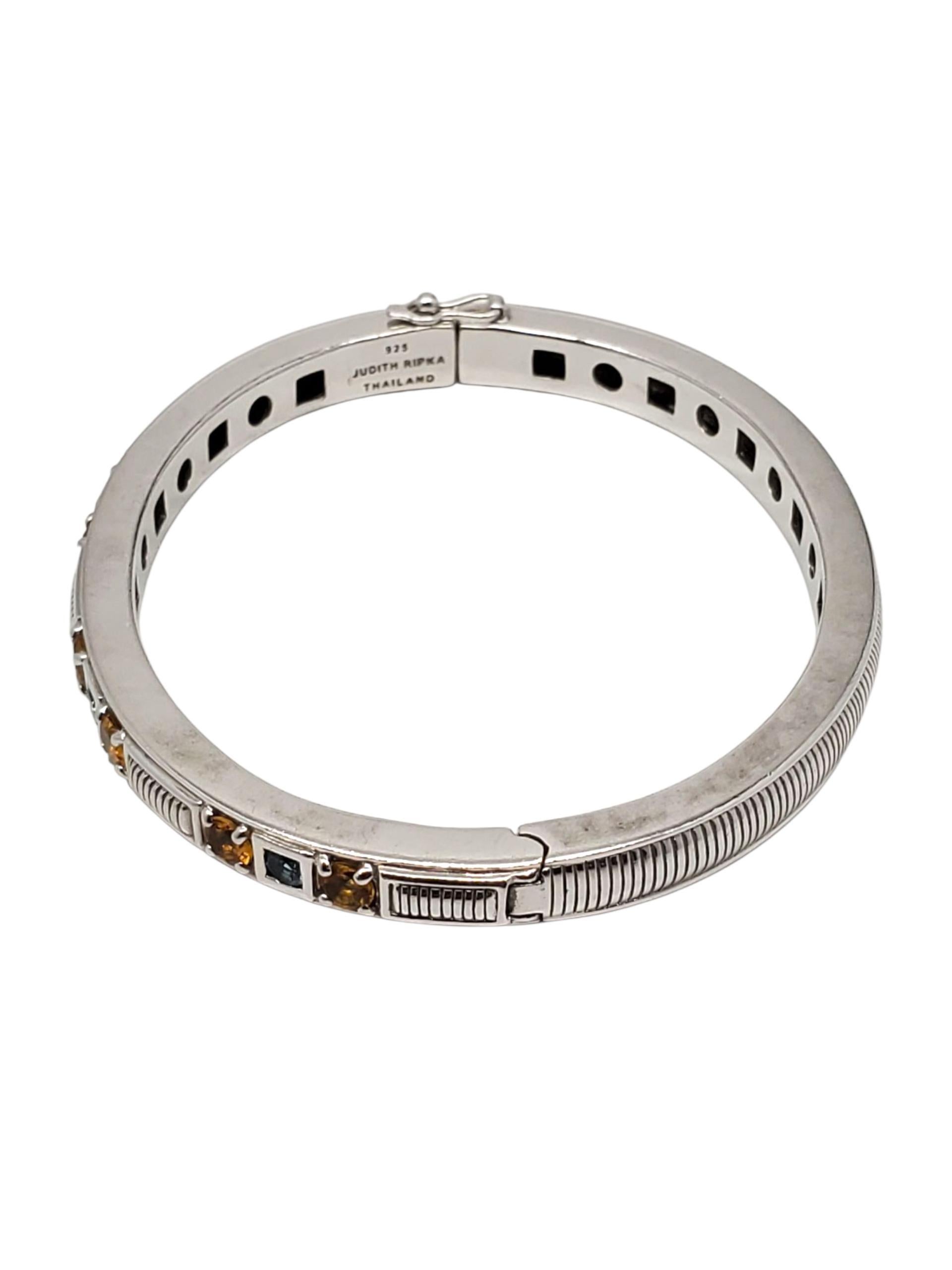 Contemporaneo Judith Ripka Bracciale ovale con cerniera in argento 925 con più gemme #23388 in vendita