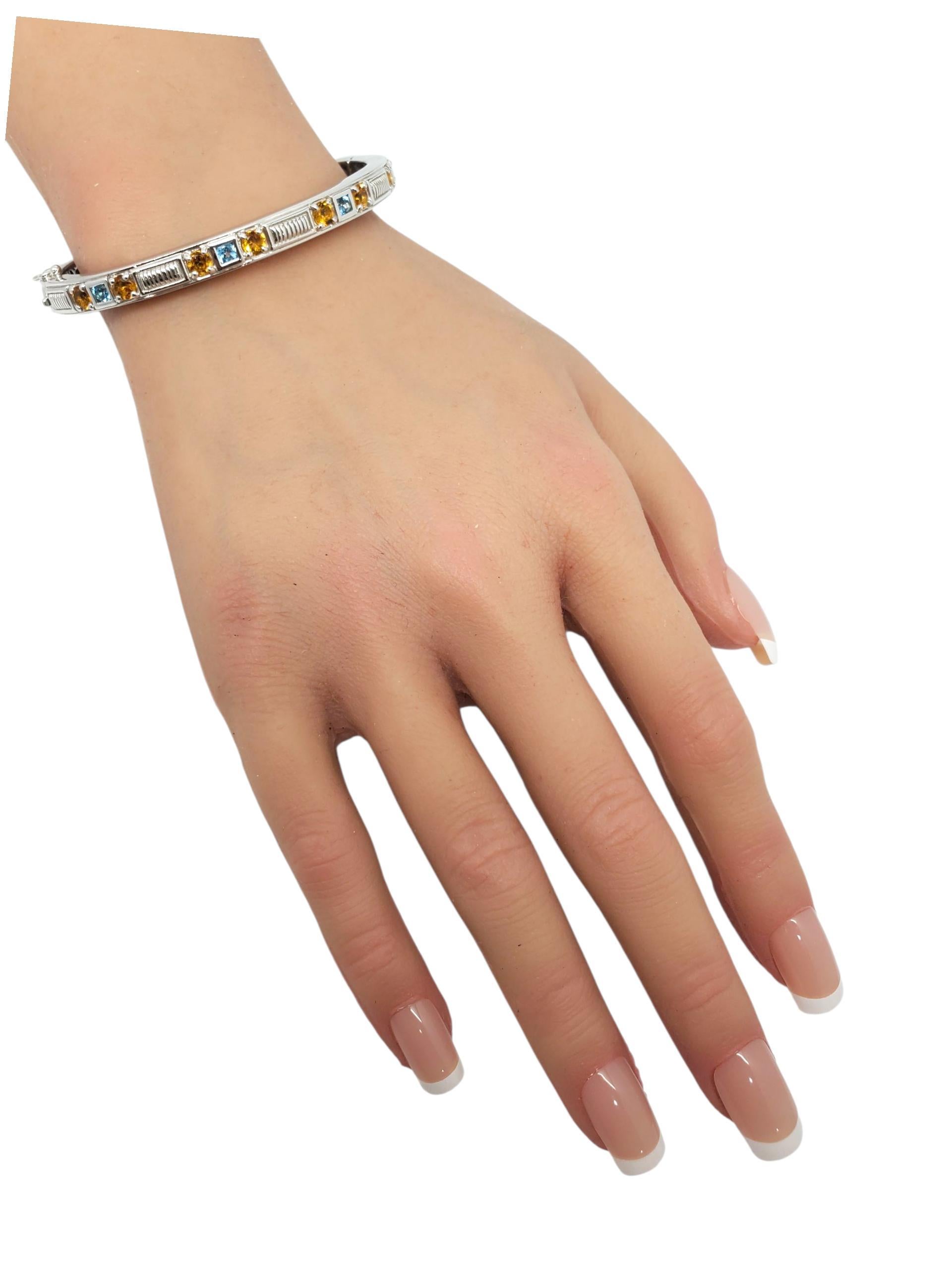 Judith Ripka Bracciale ovale con cerniera in argento 925 con più gemme #23388 in vendita 3