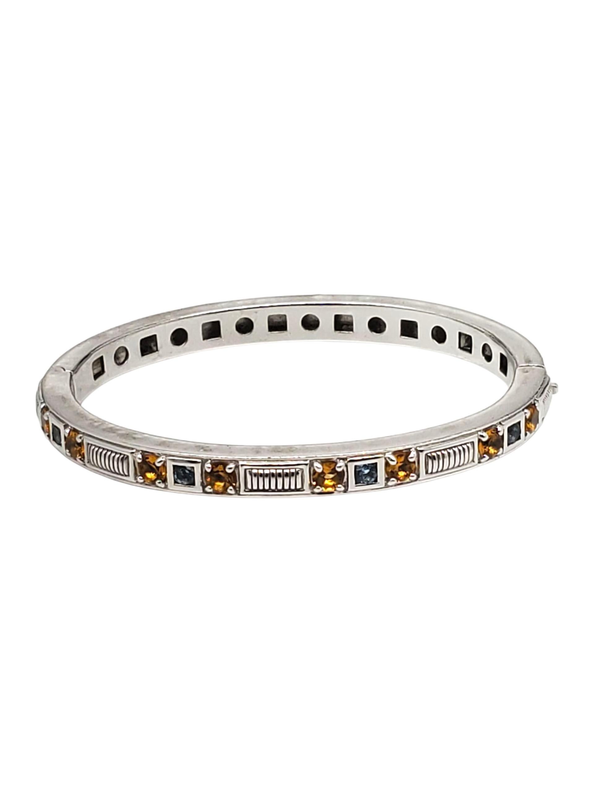 Judith Ripka Bracciale ovale con cerniera in argento 925 con più gemme #23388
