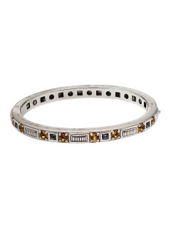 Judith Ripka Bracciale ovale con cerniera in argento 925 con più gemme #23388