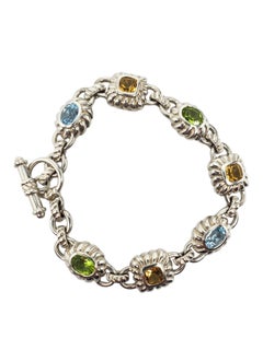 Judith Ripka Bracciale a maglie con più pietre in argento Sterling #24085