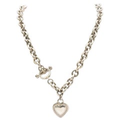 Judith Ripka Sterling Silver Necklace with Heart Charm