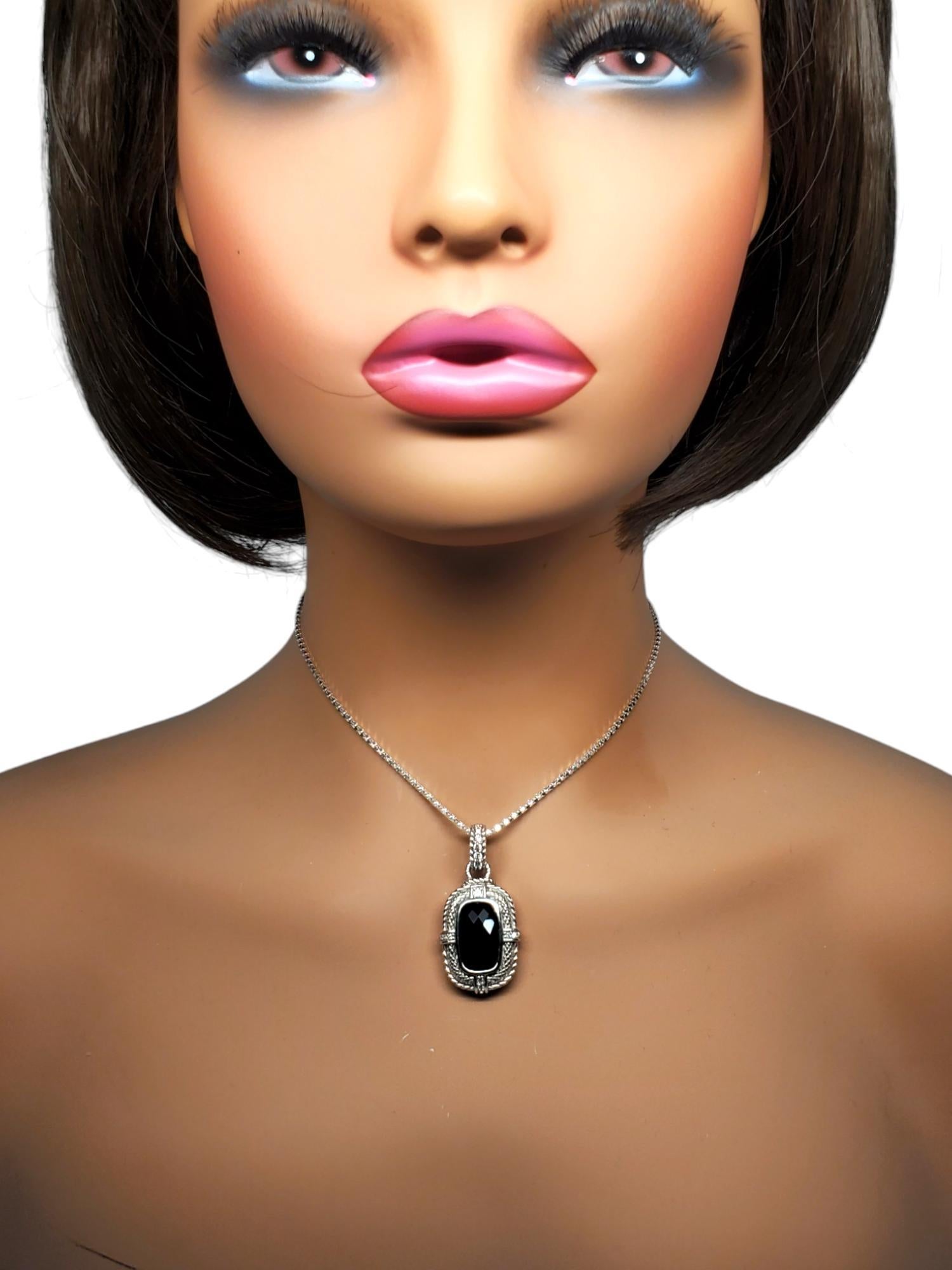 Judith Ripka Ciondolo in argento sterling con onice e CZ #18709 in vendita 2