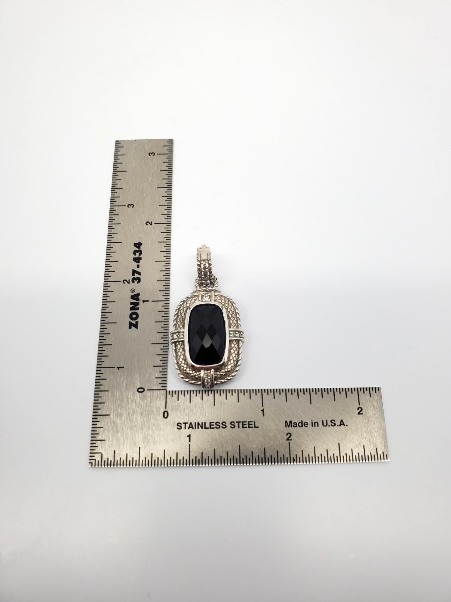 Judith Ripka Ciondolo in argento sterling con onice e CZ #18709 in vendita 3