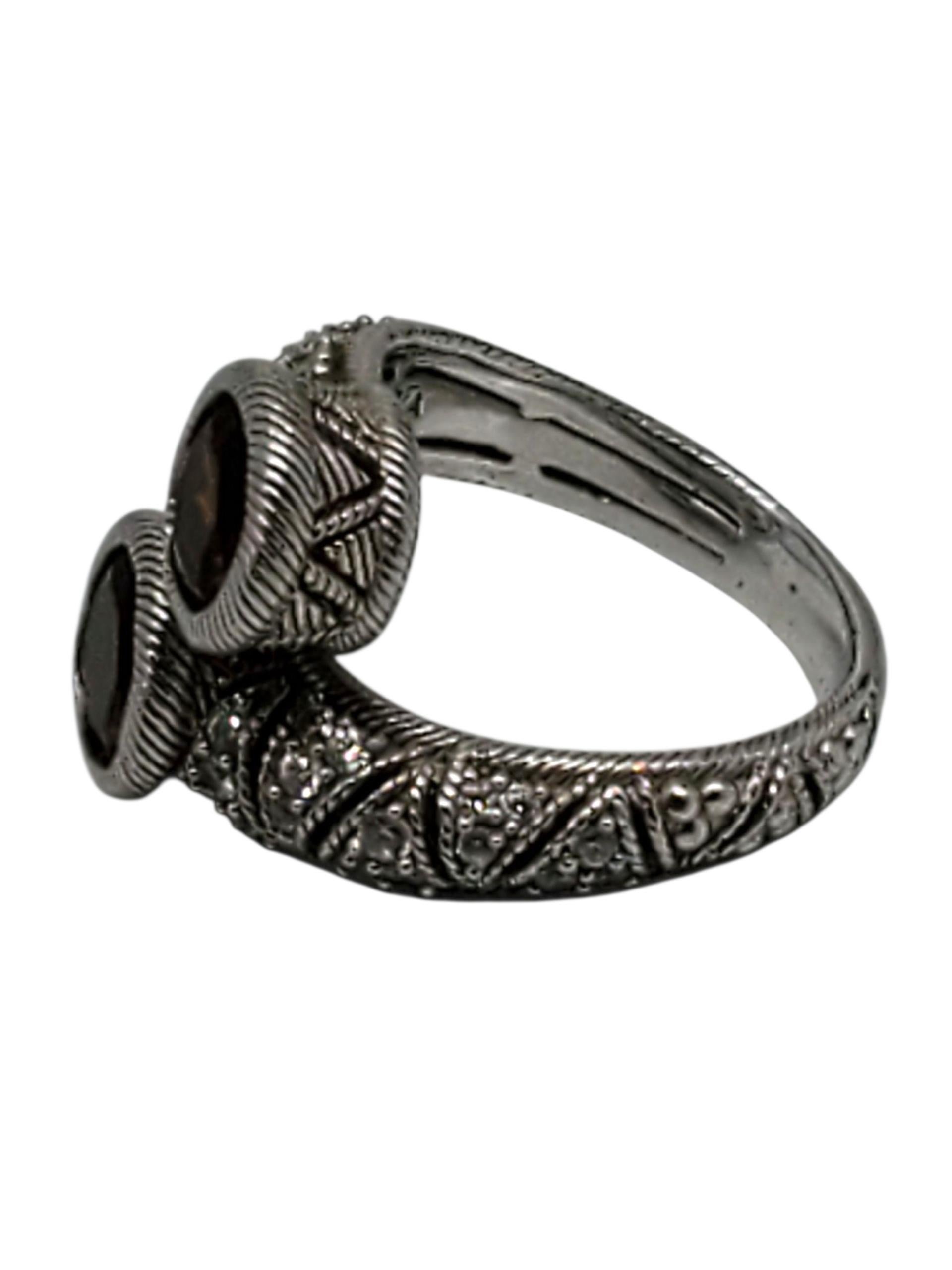 Judith Ripka Sterling Silber Orange CZ Bypass Ring Größe 6 #23439 im Zustand „Gut“ im Angebot in Washington Depot, CT