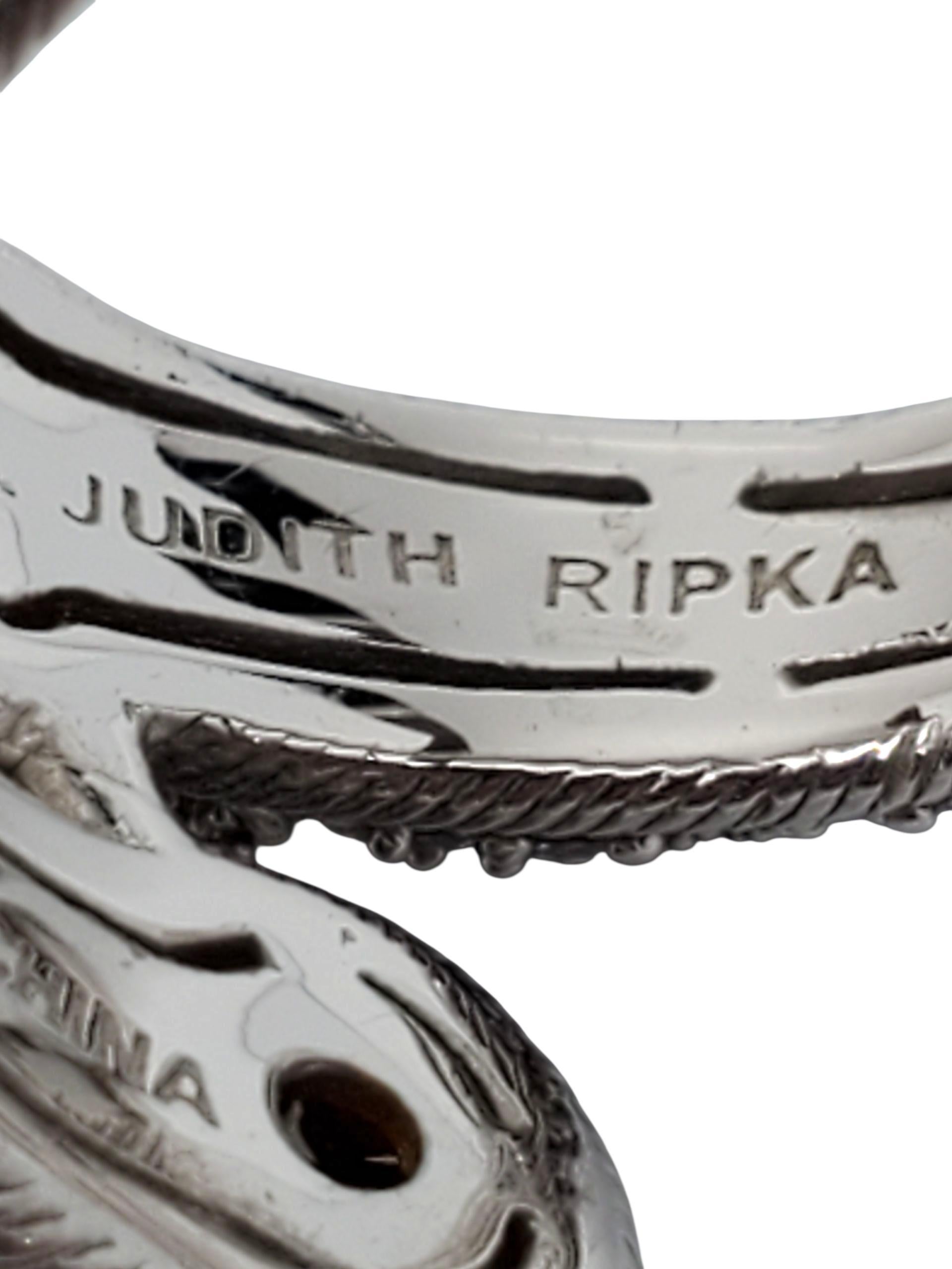 Judith Ripka Sterling Silber Orange CZ Bypass Ring Größe 6 #23439 im Angebot 1