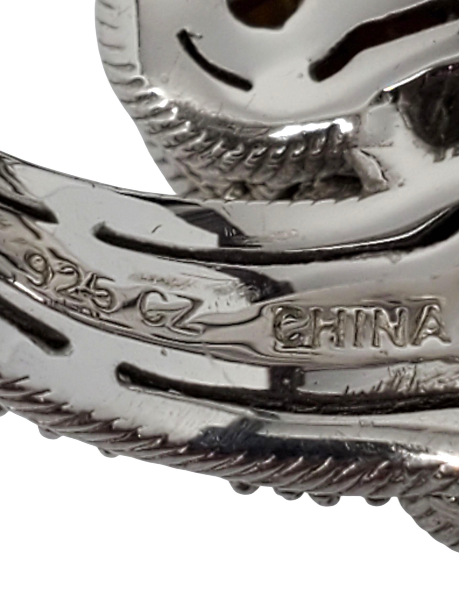 Judith Ripka Sterling Silber Orange CZ Bypass Ring Größe 6 #23439 im Angebot 2