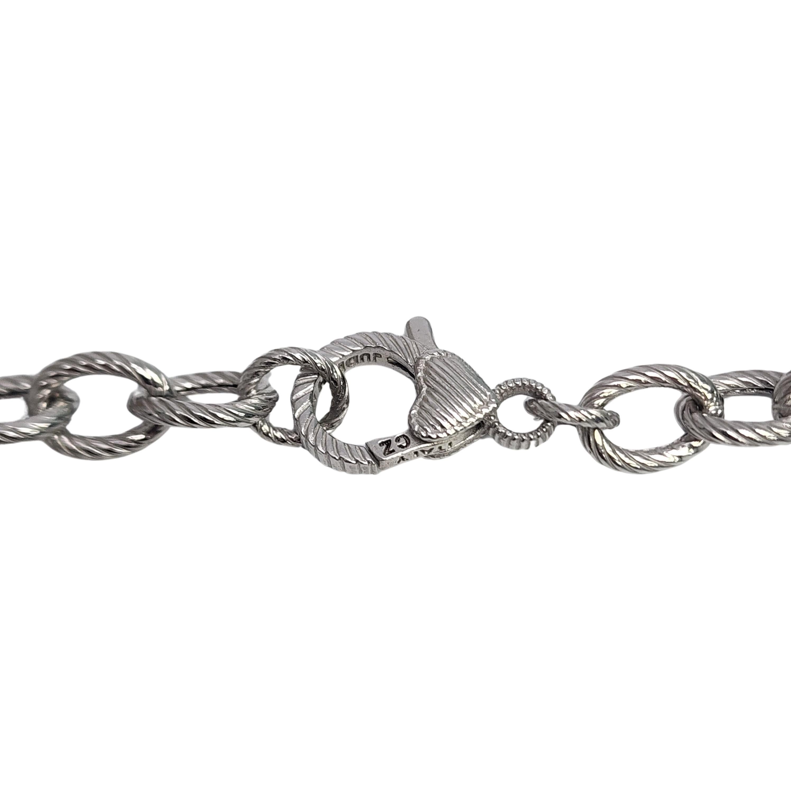 Judith Ripka Sterling Silver Oval Link CZ Heart Clasp Chain Necklace #16608 In Good Condition For Sale In Washington Depot, CT