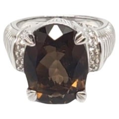 Judith Ripka Anello in argento sterling con quarzo fumé ovale misura 7,25 #18651