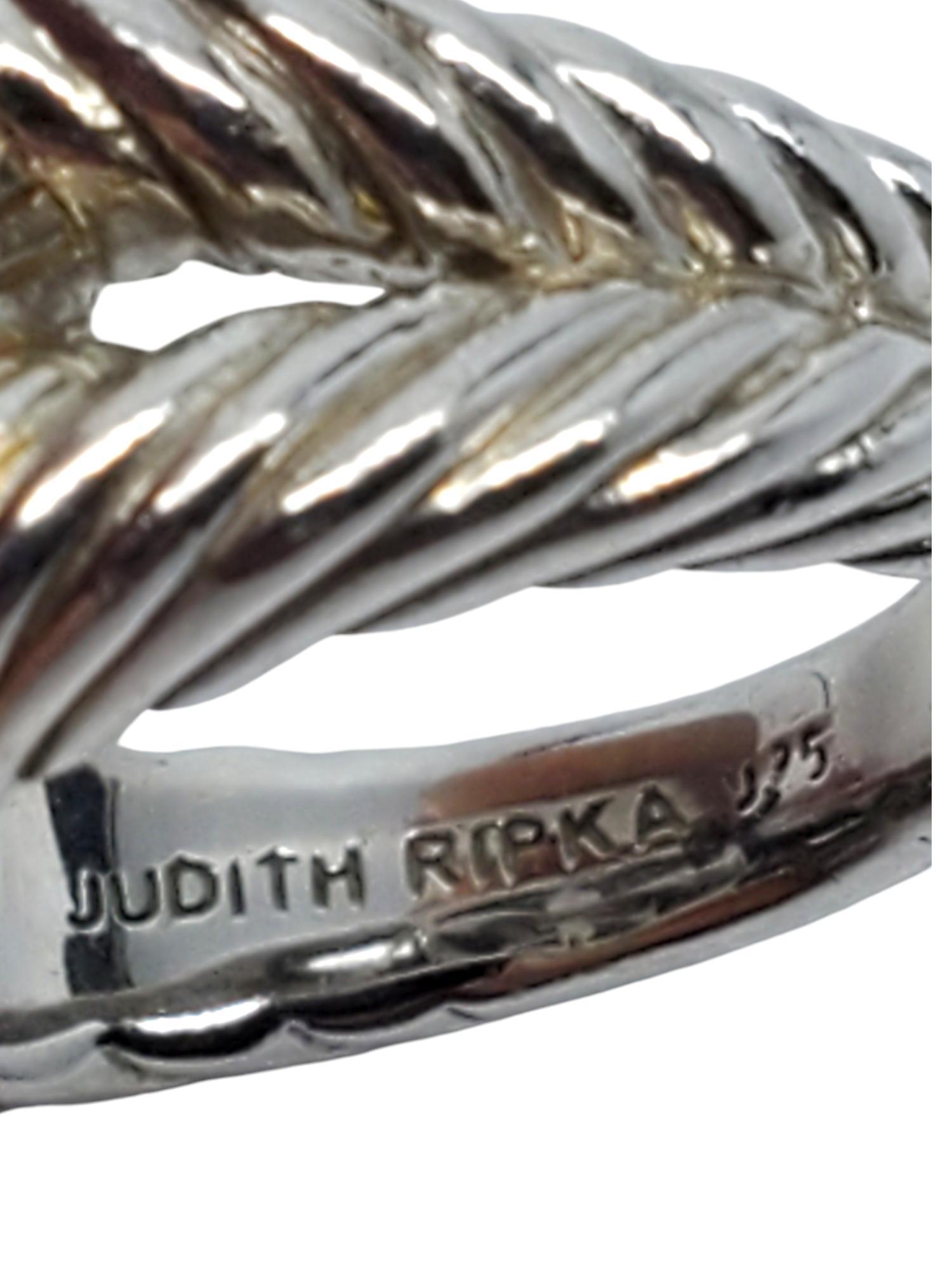 Women's Judith Ripka Sterling Silver Pave Cubic Zirconia Heart Ring Size 7 #18688 For Sale