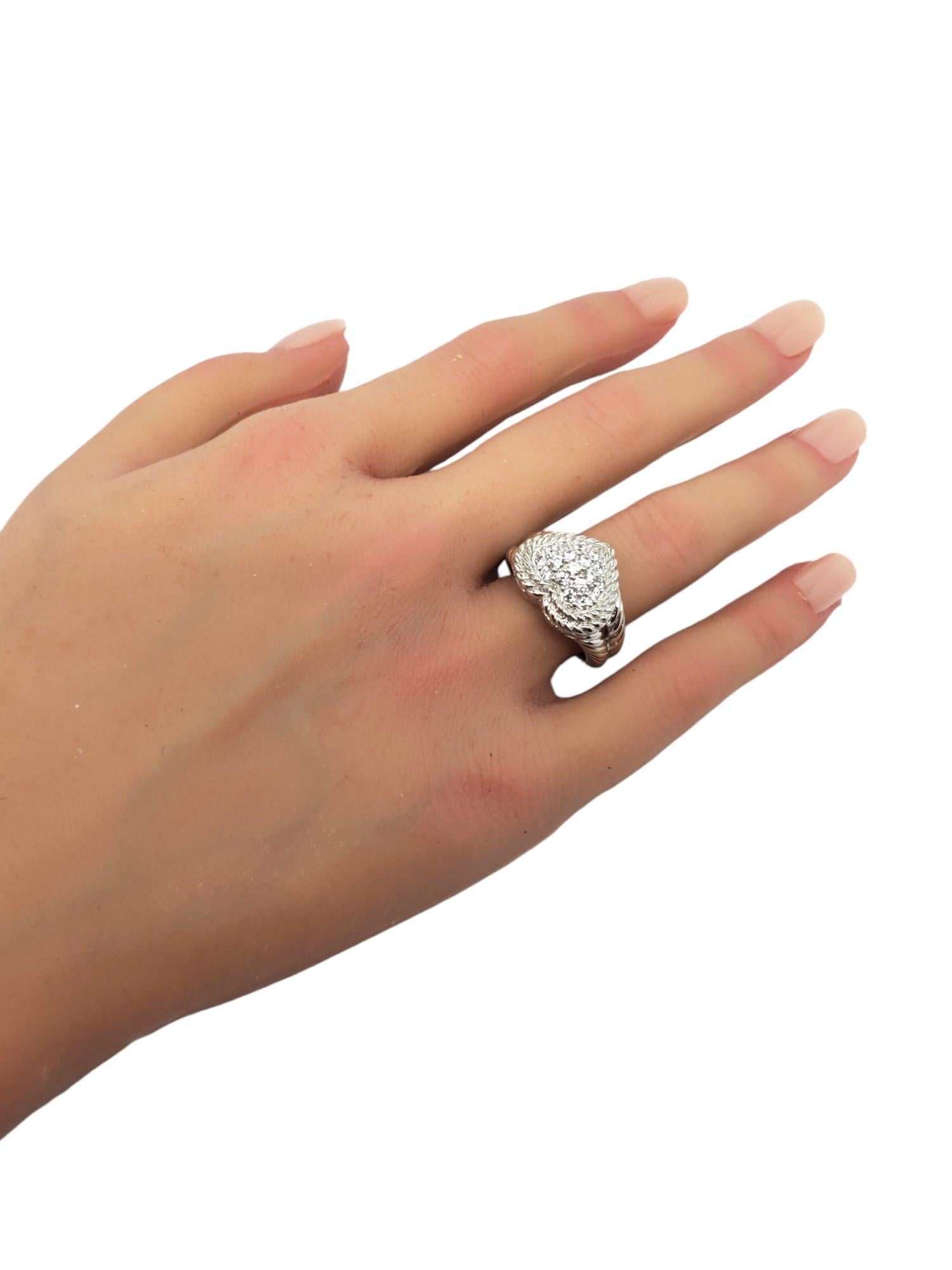 Judith Ripka Sterling Silver Pave Cubic Zirconia Heart Ring Size 7 #18691 For Sale 4