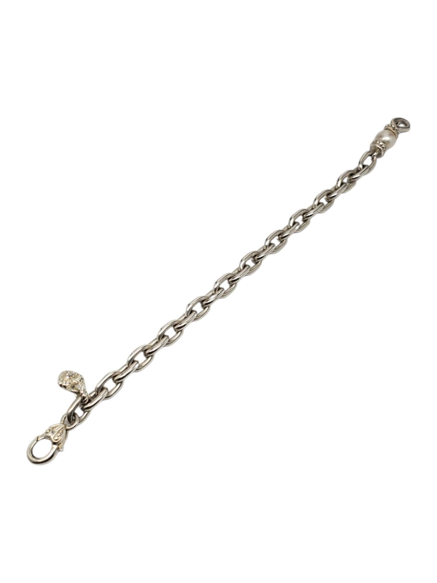 Judith Ripka Sterling Silver & Pearl Bracelet #19502 In Good Condition For Sale In Washington Depot, CT
