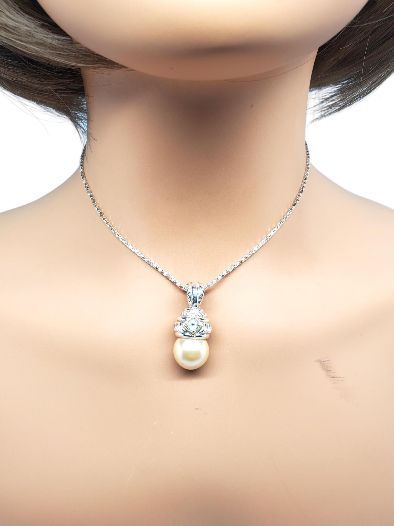 Judith Ripka Sterling Silver Pearl & Lolite Pendant / Enhancer #20775 5
