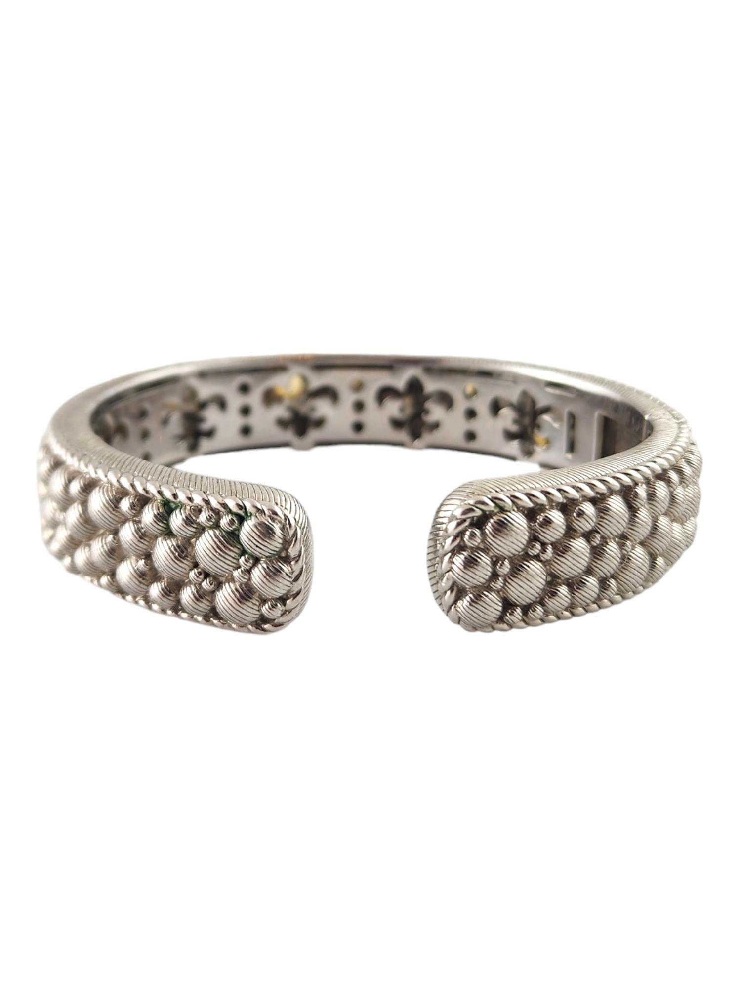 Women's Judith Ripka Sterling Silver Pearl Multi Gemstone Hinged Cuff Bracelet #18370