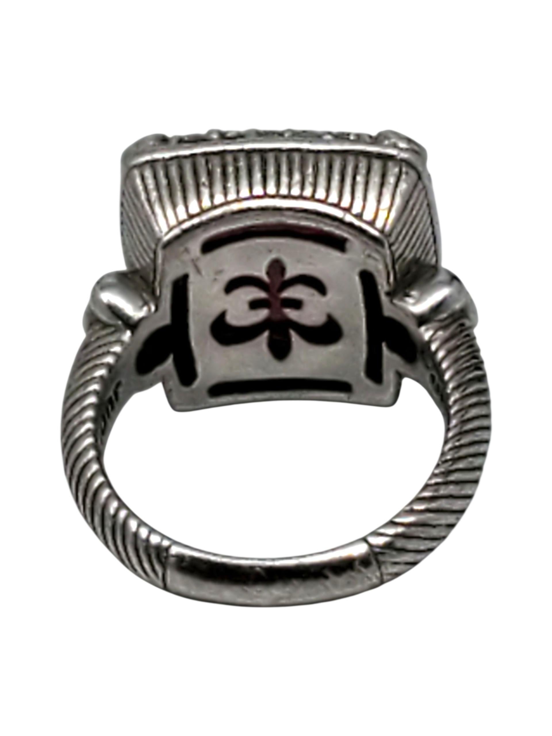 Contemporaneo Judith Ripka, in argento sterling, anello con ct rosa tagliato a cuscino, misura 6 #23440 in vendita