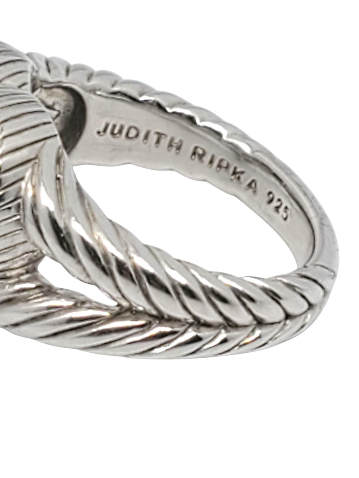 Judith Ripka Sterling Silver Pink CZ Pave Heart Ring Size 7 #21080 For Sale 1