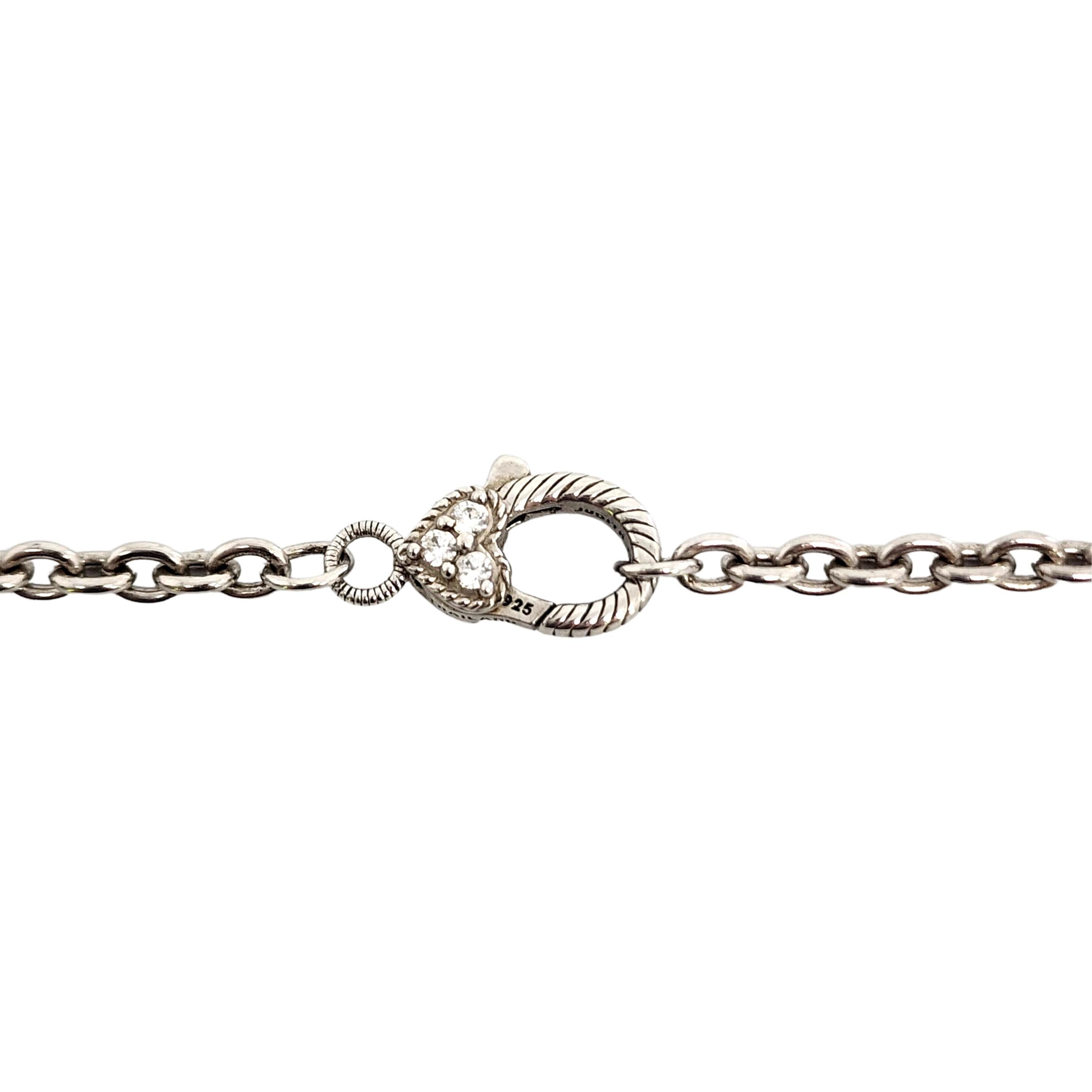 Women's Judith Ripka Sterling Silver Pink Jadeite CZ Heart Enhancer Bead Necklace #12823 For Sale
