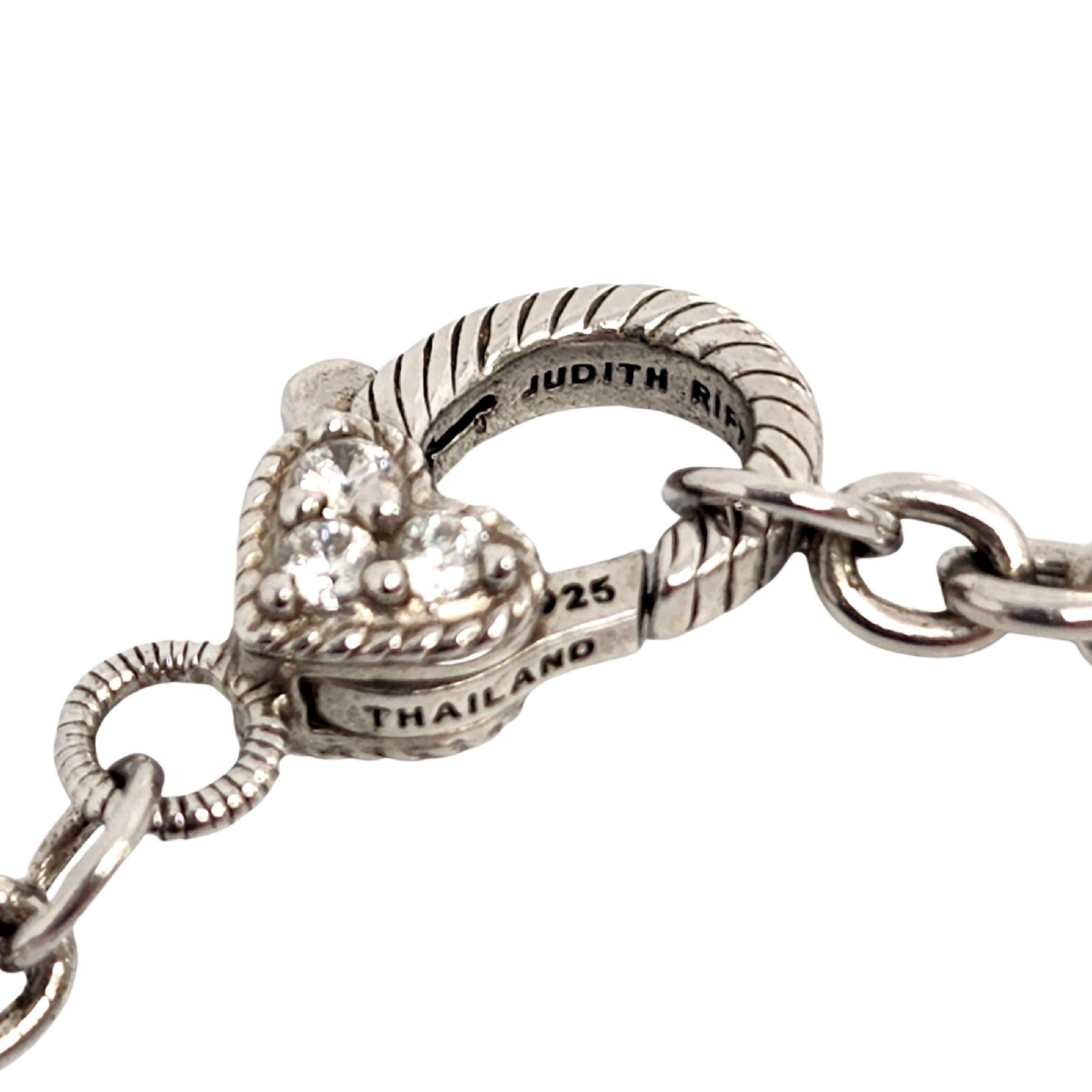 Judith Ripka Sterling Silver Pink Jadeite CZ Heart Enhancer Bead Necklace #12823 For Sale 2