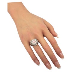 Judith Ripka Sterling Silver Pink Quartz and CZ Heart Ring Size 7 #21105