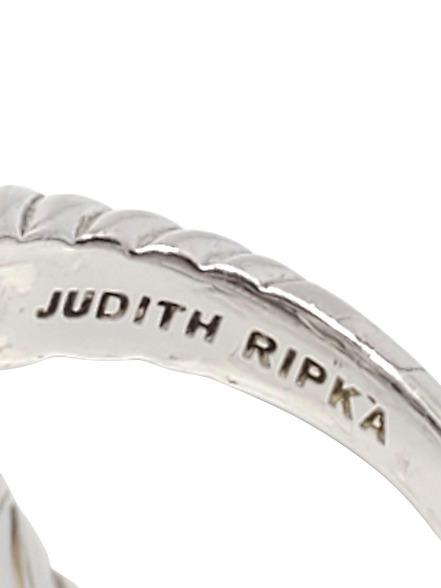Judith Ripka Sterling Silver Prasiolite Heart Ring Size 7.25 #21003 For Sale 1