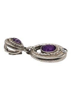 Judith Ripka Sterling Silver Purple Amethyst Enhancer Pendant #23943