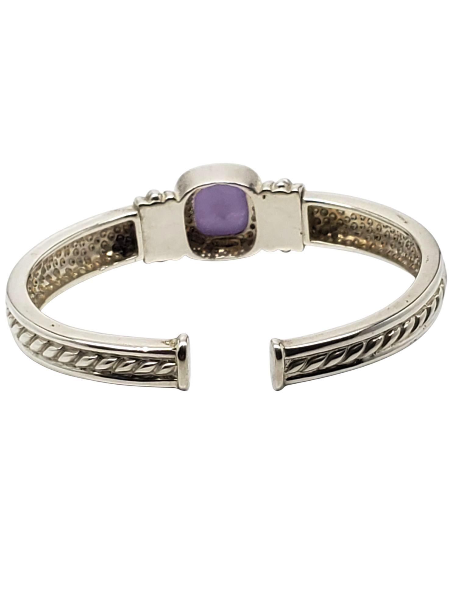 Judith Ripka Pulsera de plata de ley con bisagra y cabujón morado #22430 Contemporáneo en venta