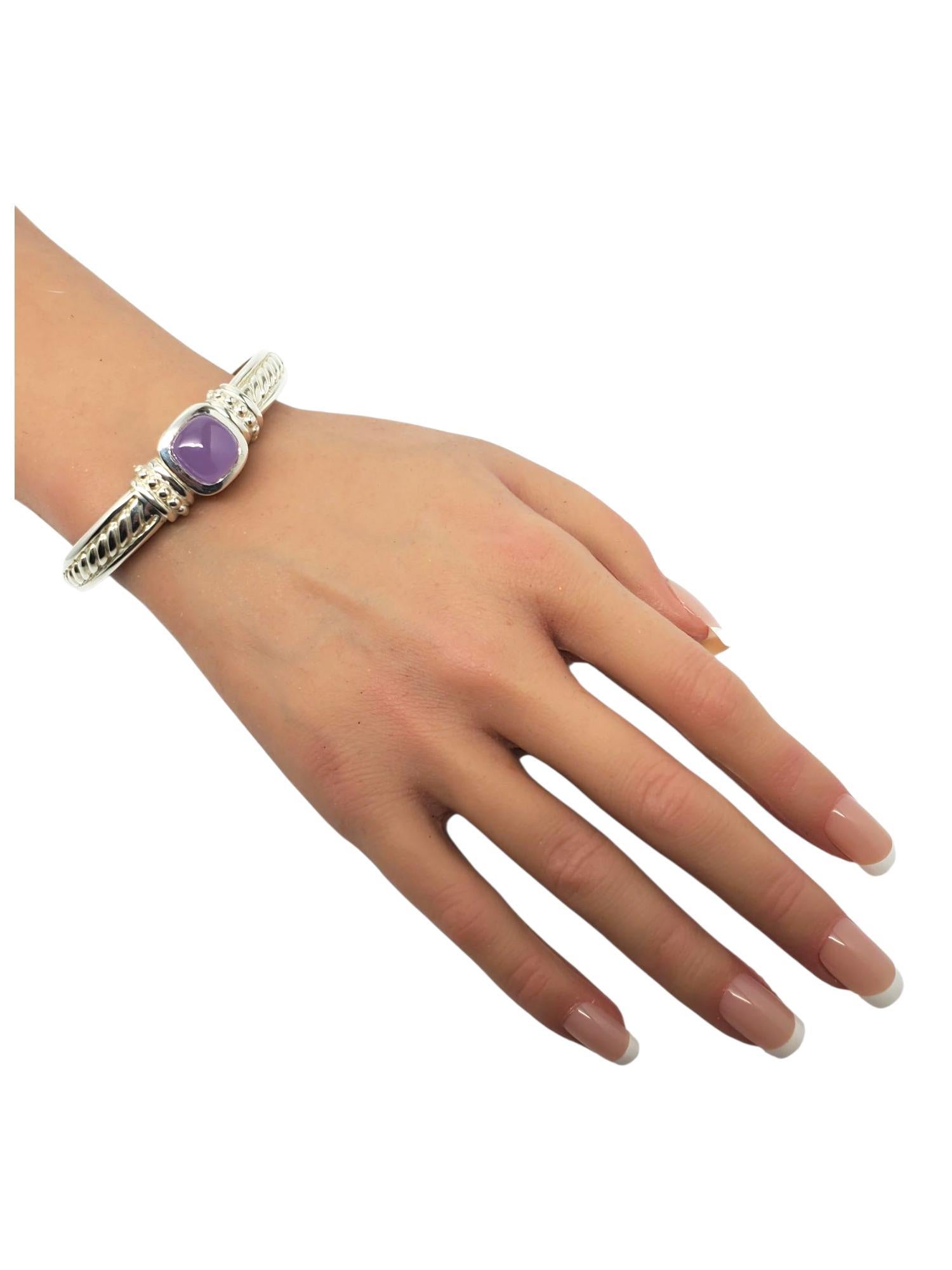 Judith Ripka Pulsera de plata de ley con bisagra y cabujón morado #22430 en venta 4