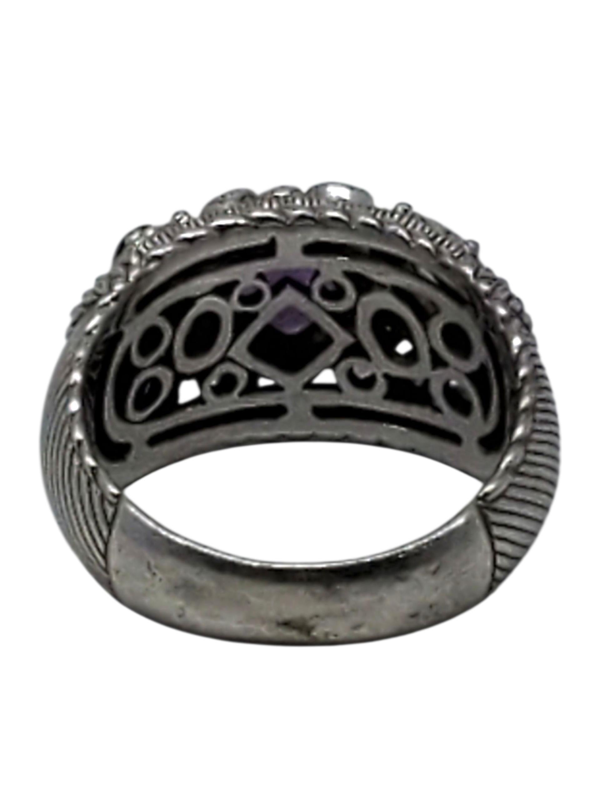 Contemporaneo Judith Ripka Anello in argento Sterling con CZ viola misura 11 #22401