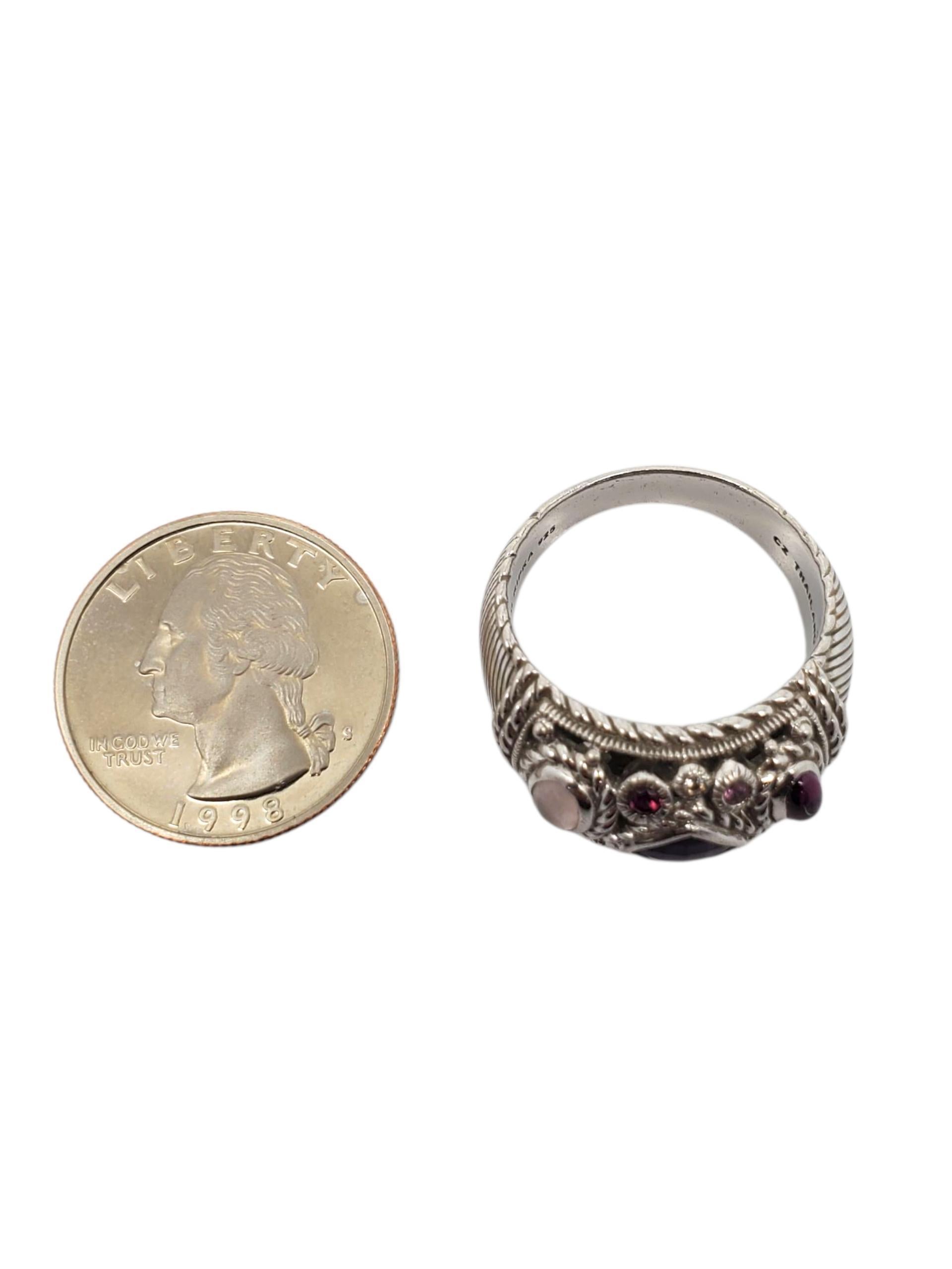 Judith Ripka Anello in argento Sterling con CZ viola misura 11 #22401 2
