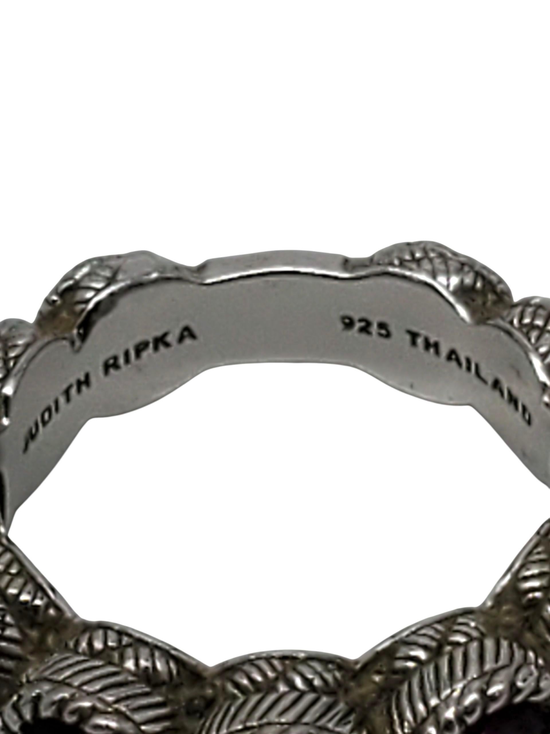 Judith Ripka Anello a fascia con sette pietre in CZ viola in argento Sterling misura 6 #23432 in vendita 3