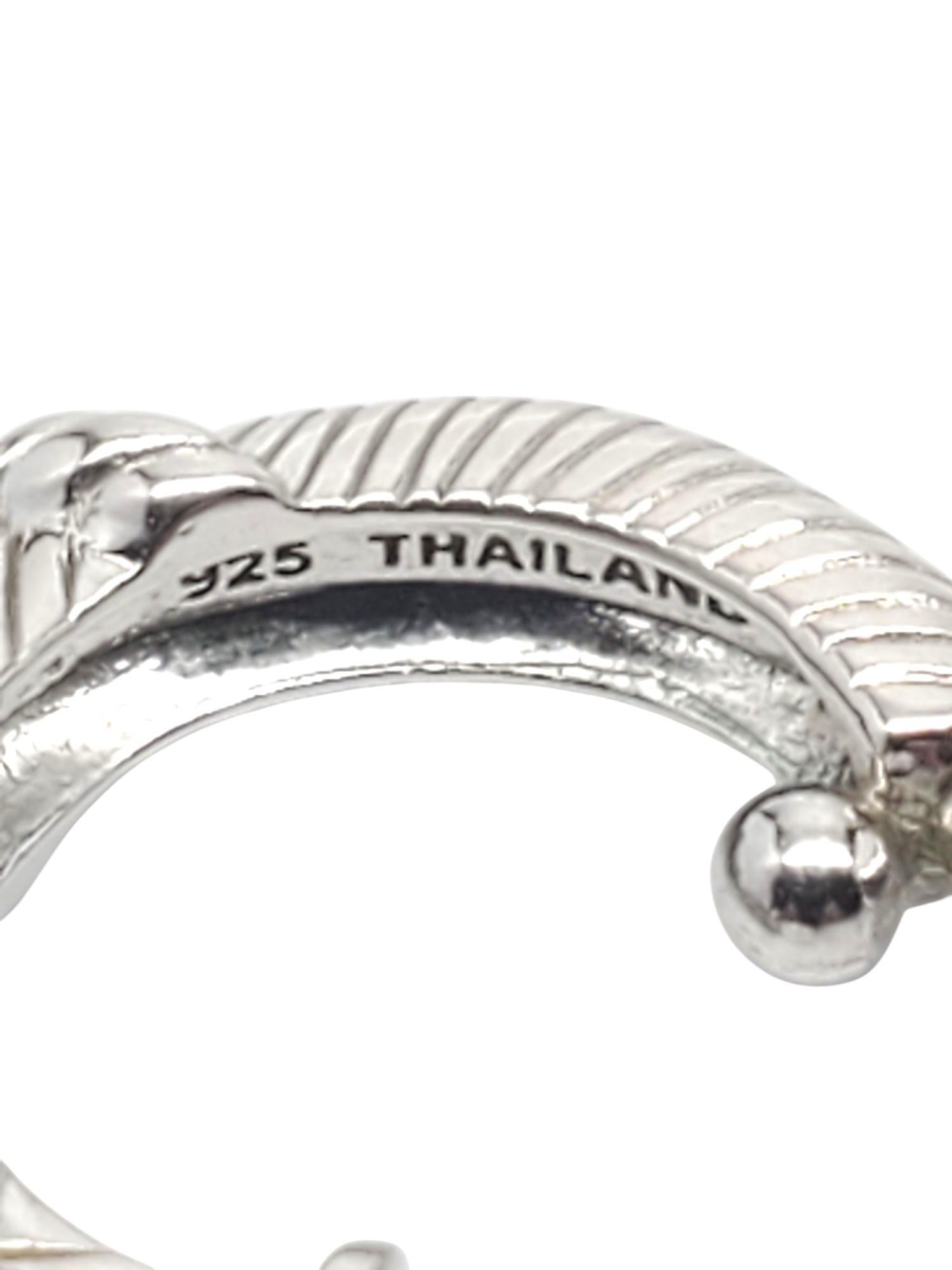 Judith Ripka Sterling Silver Ribbed Texture Hoop Earrings #20801 For Sale 4