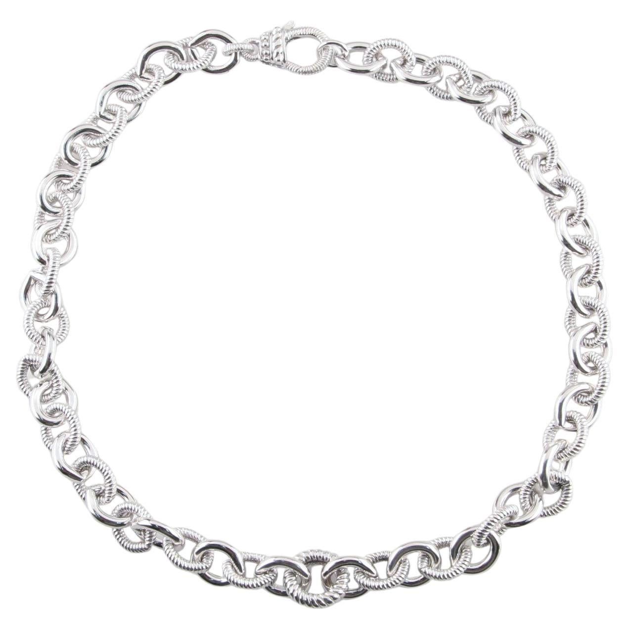 Judith Ripka Sterling Silver Rolo Chain Link Necklace, Size 17