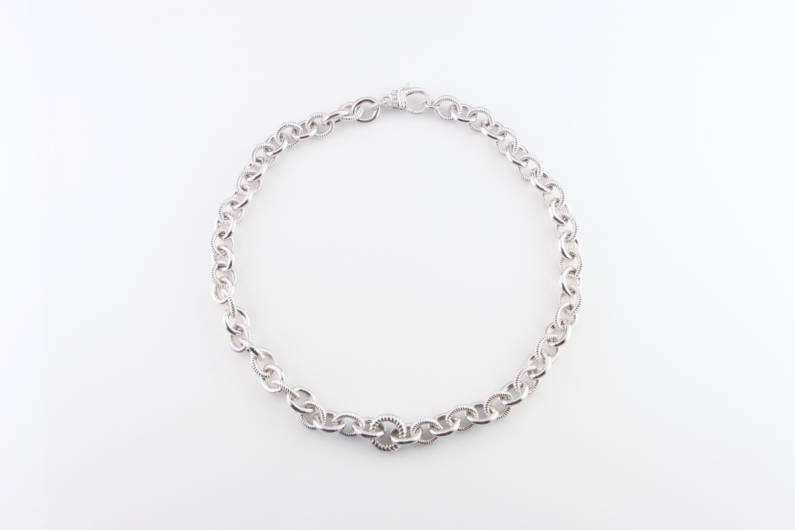 Judith Ripka Collana a catena Rolo in argento sterling, misura 18.5 In condizioni buone in vendita a Van Nuys, CA