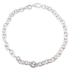 Judith Ripka Sterling Silver Rolo Chain Link Necklace, Size 18.5