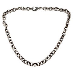 Judith Ripka Sterling Silver Rolo Link Chain Necklace #13448