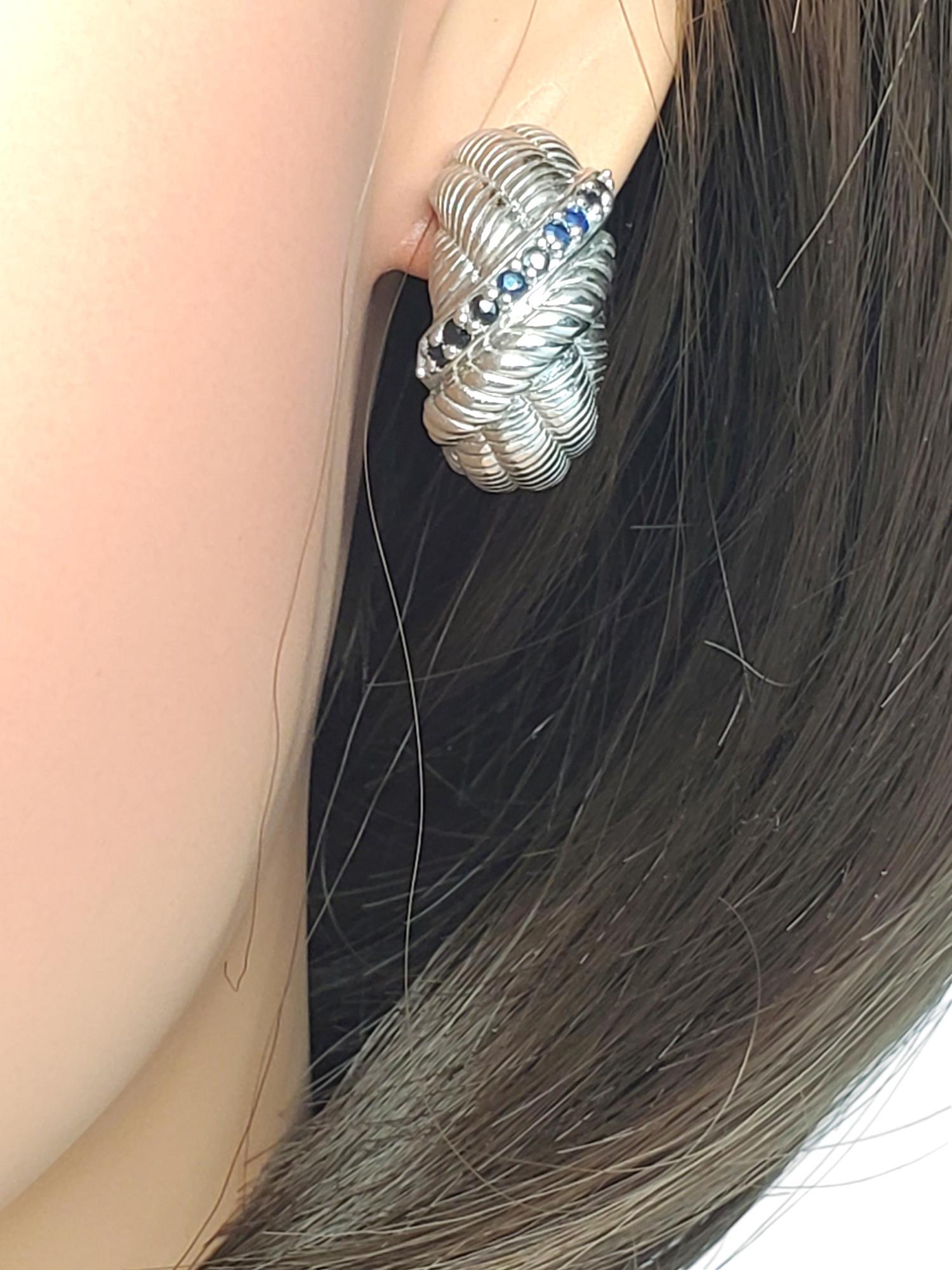 Orecchini a corda con zaffiro in argento Judith Ripka #18726 in vendita 3