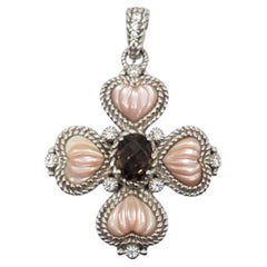 Judith Ripka Ciondolo in argento sterling con quarzo fumé e madreperla # 18710
