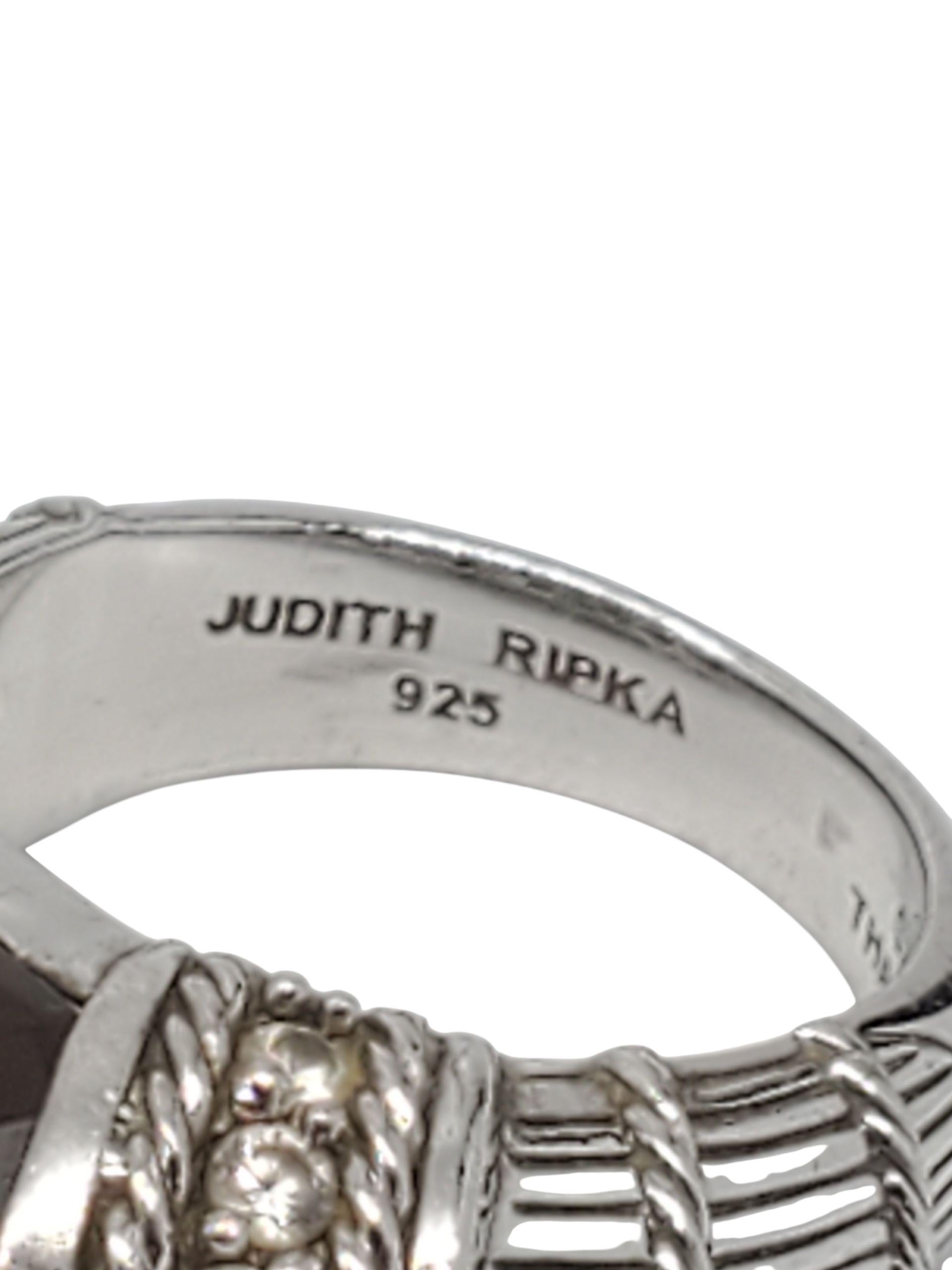 Judith Ripka - Anello da cocktail in argento con CZ marrone fumé - misura 6 #23433 in vendita 2