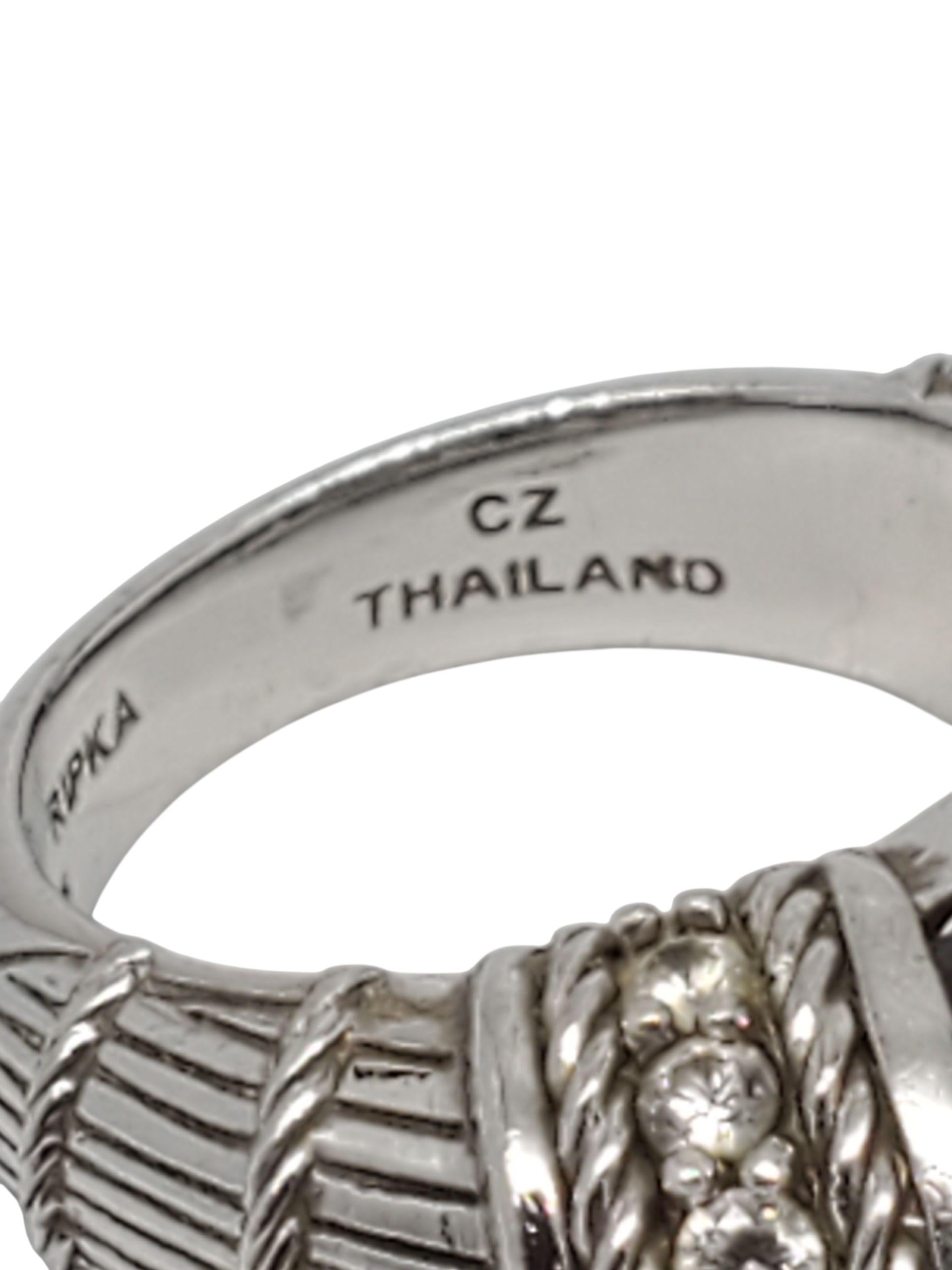 Judith Ripka - Anello da cocktail in argento con CZ marrone fumé - misura 6 #23433 in vendita 3