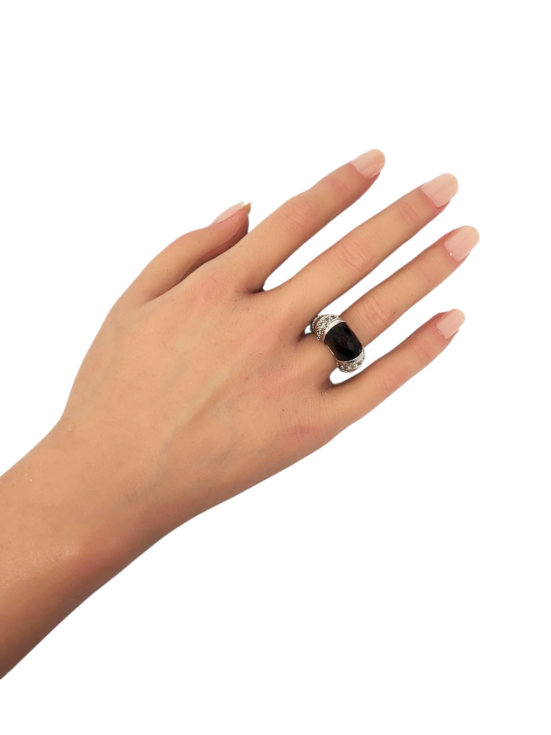 Judith Ripka - Anello da cocktail in argento con CZ marrone fumé - misura 6 #23433 in vendita 4