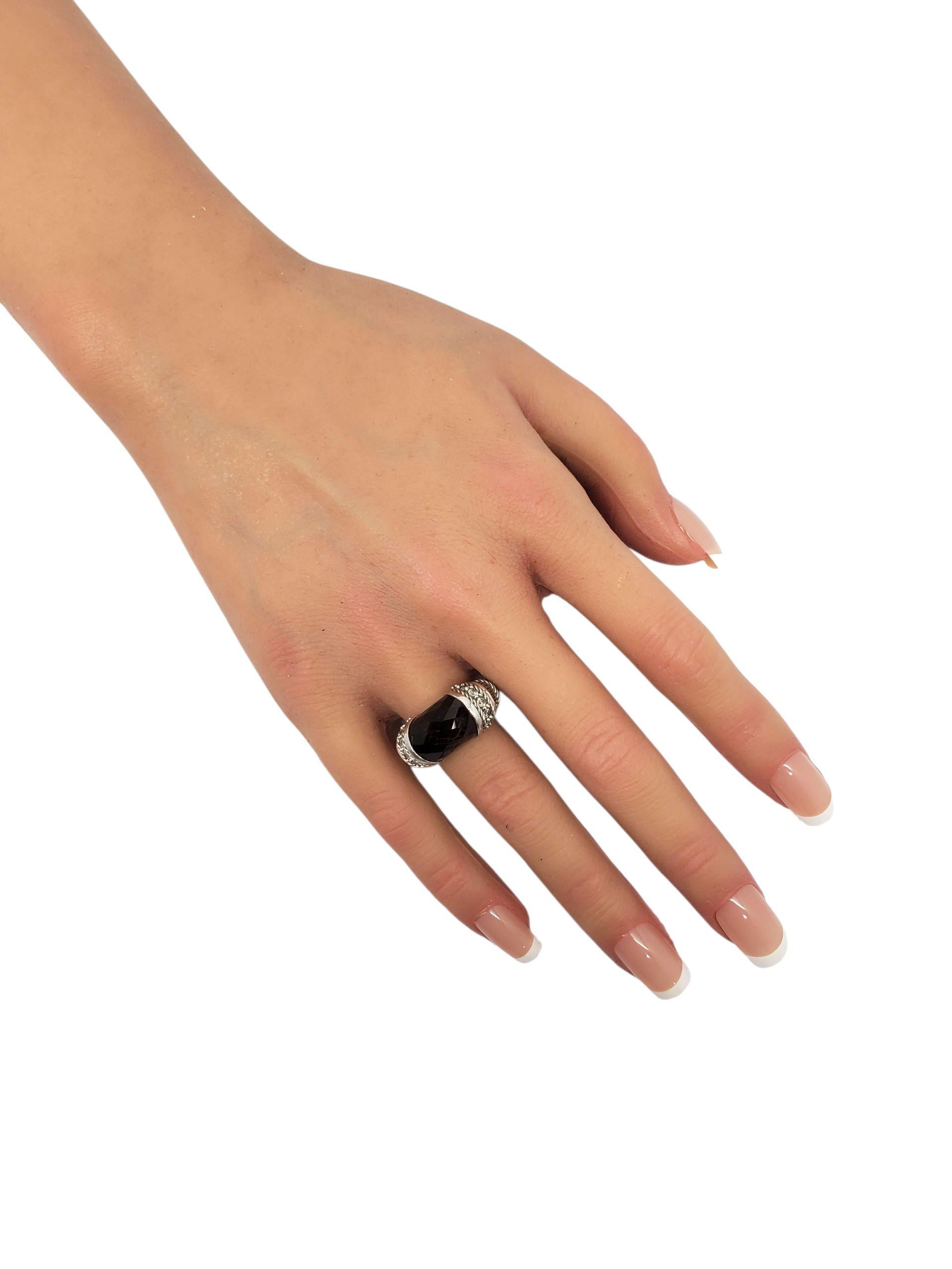 Judith Ripka - Anello da cocktail in argento con CZ marrone fumé - misura 6 #23433 in vendita 5