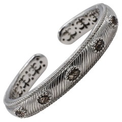 Judith Ripka Sterling Silber Rauchquarz Armreif Manschettenarmband