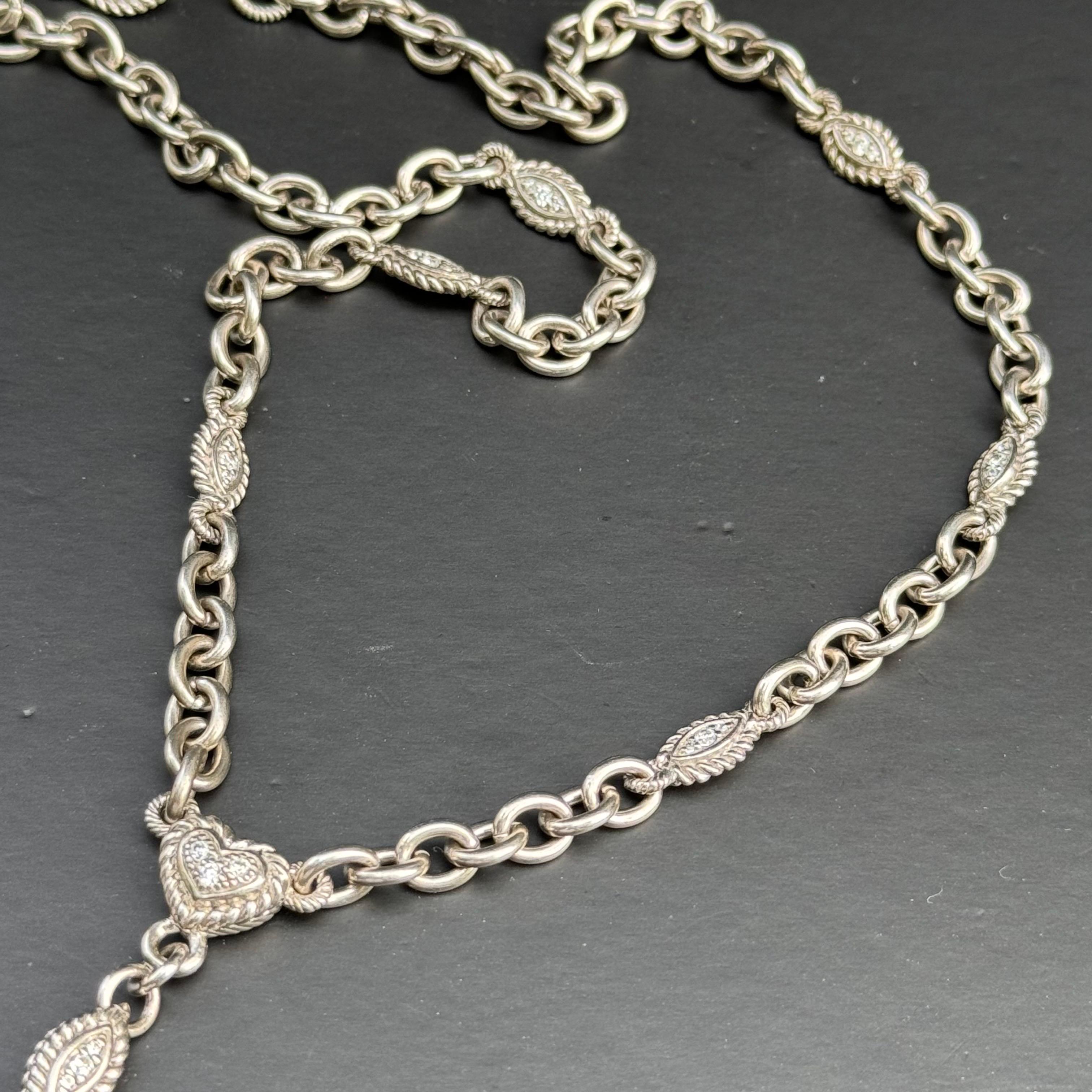 Judith Ripka Sterling Silver Smoky Quartz Citrine CZ Necklace For Sale 4