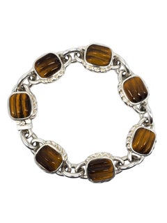 Judith Ripka Sterling Silver Tiger Eye Bracelet #23871