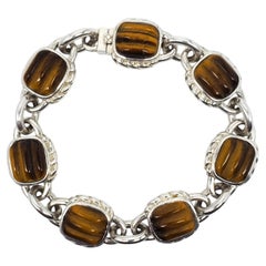 Judith Ripka Sterling Silver Tiger Eye Bracelet #23871