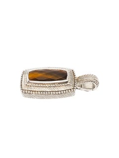Judith Ripka Sterling Silver Tiger Eye Pendant #18677