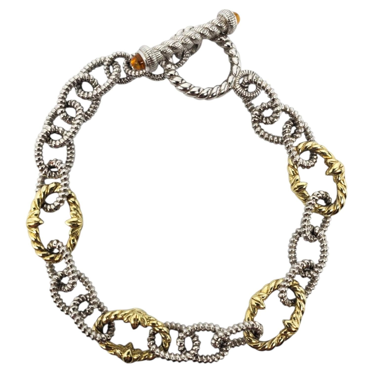 Bracelet à fermoir à bascule en argent sterling bicolore de Judith Ripka, modèle n° 45470