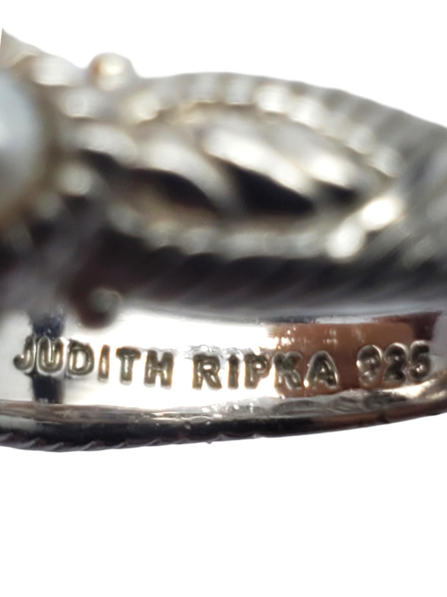 Women's Judith Ripka Sterling Silver White Pearl Ring Size 8 # 18704 For Sale
