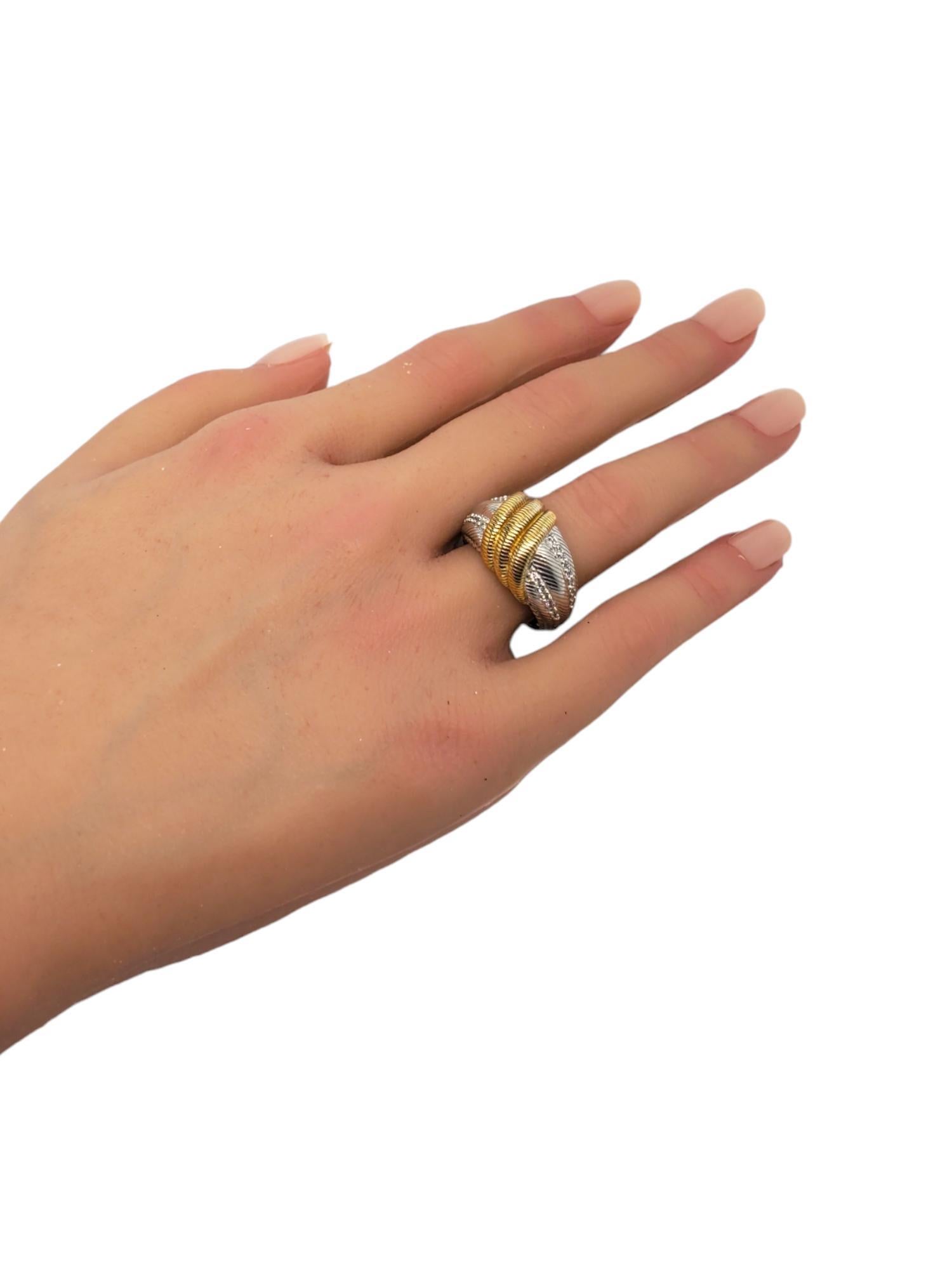 Judith Ripka Anillo de plata de ley con circonitas bañado en oro de 14 quilates Talla 8 #18692 4