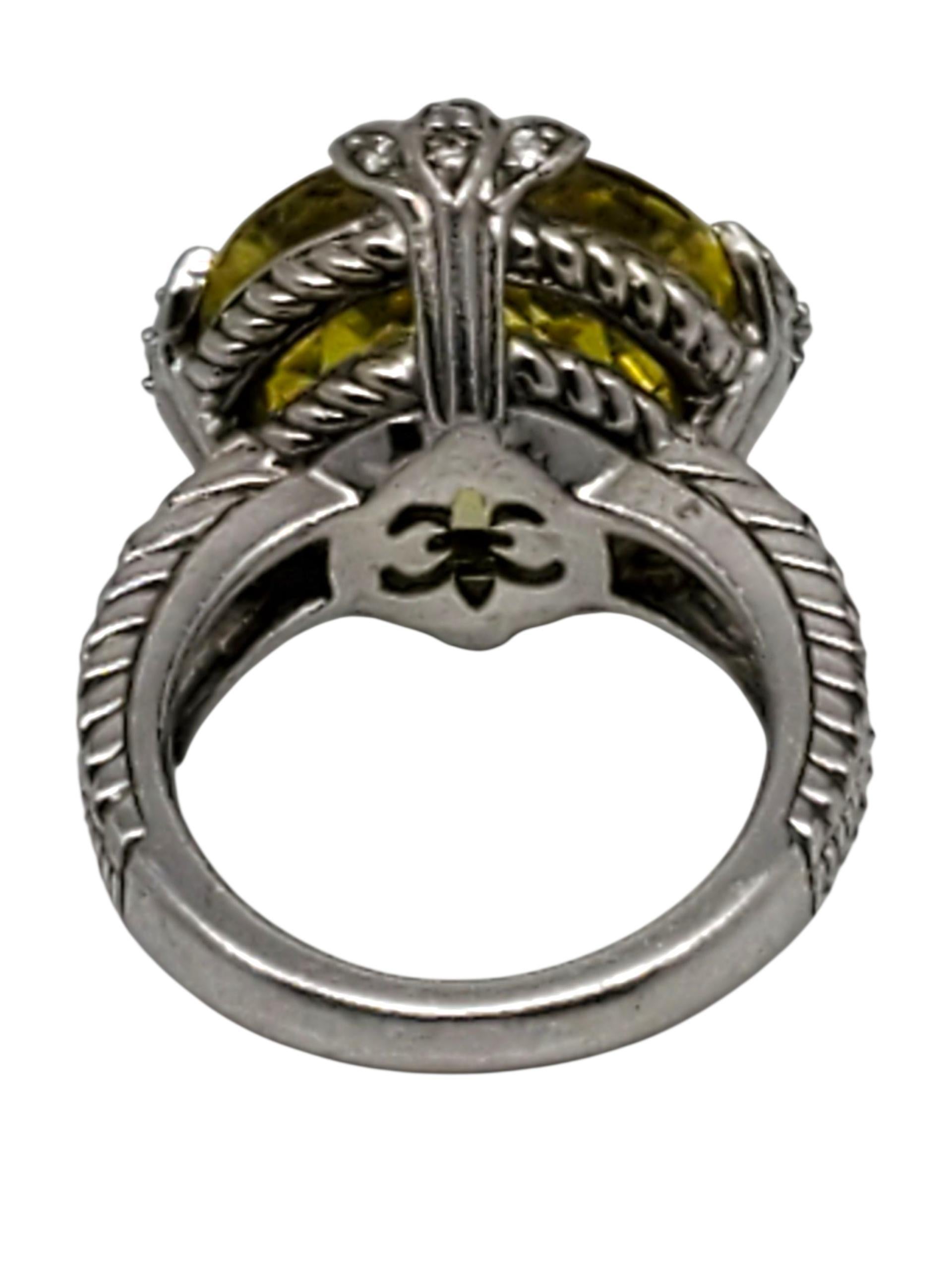 Judith Ripka Sterling Silber Gelb CZ Aussage Ring Größe 6 #23436 (Zeitgenössisch) im Angebot